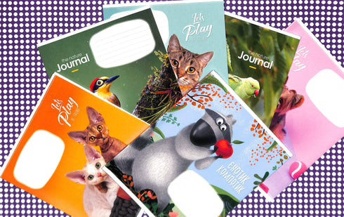 Caderno quadriculado - 12 folhas. (com diferentes motivos na capa)