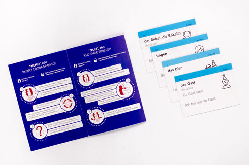 Flashcards de vocabulário, nível de entrada. Alemão A1