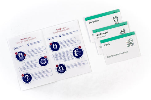 Flashcards de vocabulário, nível intermediário inferior. Alemão A2