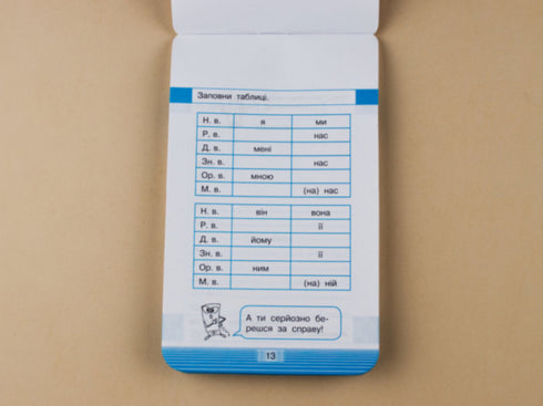 Móvel. Treinador de língua ucraniana. Declinação