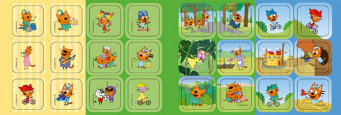 Três gatos. Páginas para colorir de aventura. Mais diversão juntos!