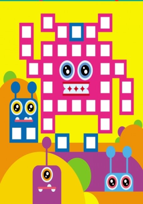 Мозаїка з наліпок. Для дітей від 4 років. Квадратики